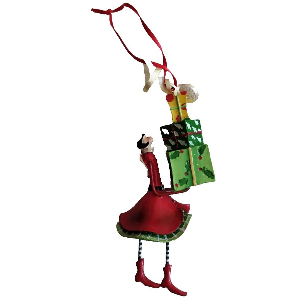 Department Dept 56 Lollysticks Lady Girl Carrying Gifts Shopping 4.25" Ornament